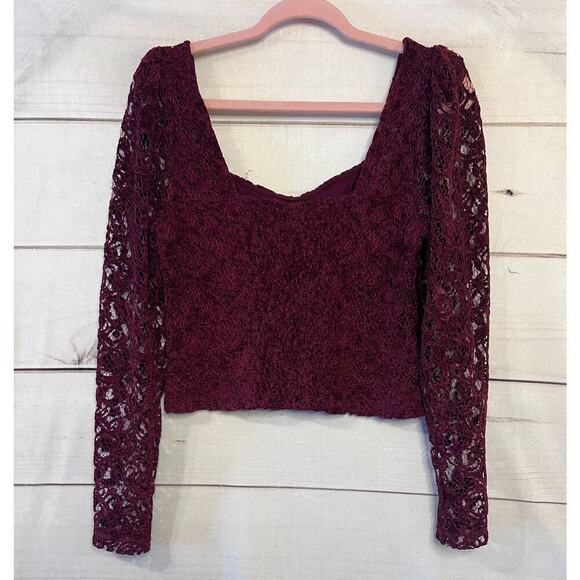by anthropologie top size SM Marron knit chanelle cropped - Picture 2 of 5